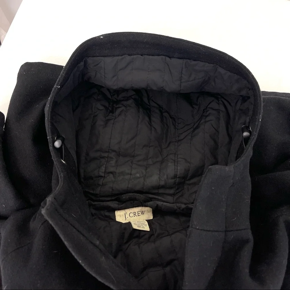 J.Crew Men’s WOOL car coat Black zip front Velcro closure heavy jacket XL WINTER - Picture 6 of 11